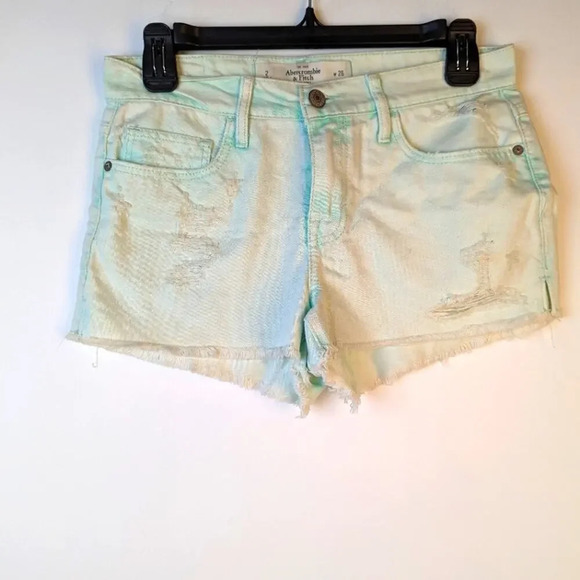 Abercrombie & Fitch Distressed Mint Shorts - 2 - Picture 1 of 3
